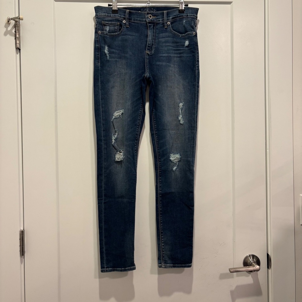 Lucky Brand Brooke Legging Jean Distressed Skinny Medium Wash Denim 6/28